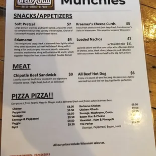 Food menu