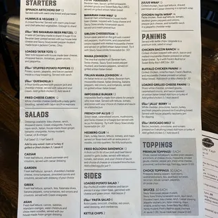 Food menu