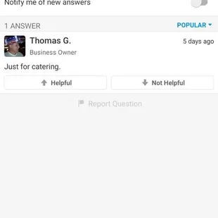 This is a catering company not a physical business.