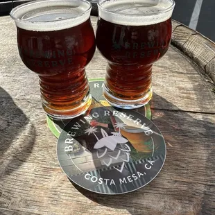 two glasses of beer