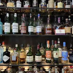 International Scotches, Whiskey, Gin and Tequila.