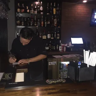 a bartender at a bar