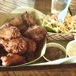 Hot Traditional Wings and a Side Salad