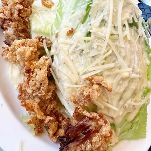 Caesar Salad with Fried Oysters