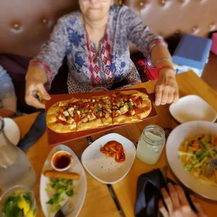 Barbecue chicken flatbread with no cheese just barbecue sauce and chicken