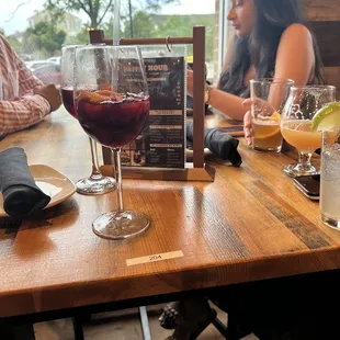 Red sangria on happy hour