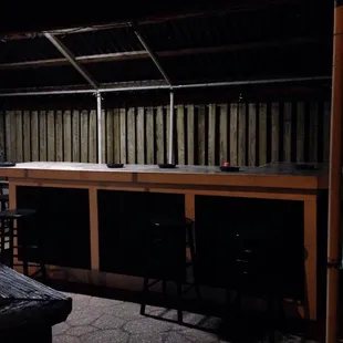 Empty patio bar