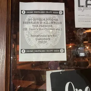 No outside food even if you sit outside :o