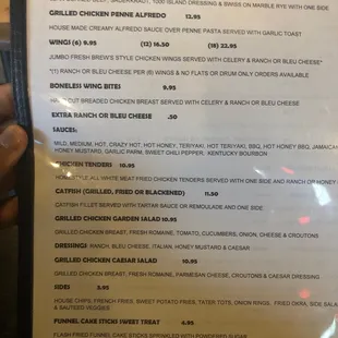 a menu for a drink