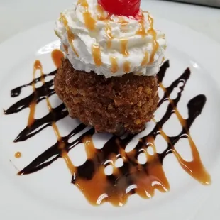 Fried ice cream sundae