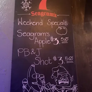 a chalkboard with a menu for seven seven seven seven seven seven seven seven seven seven seven seven seven seven seven seven