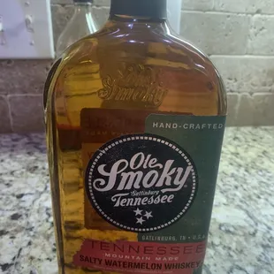 a bottle of old smoky tennessee whiskey