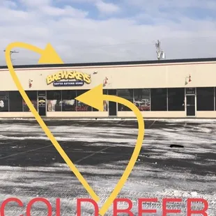 a cold beer here sign