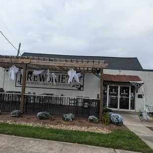 Decorated for Halloween at Brewskie's in Asheboro