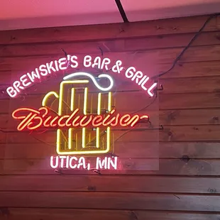 Sign in the restaurant.