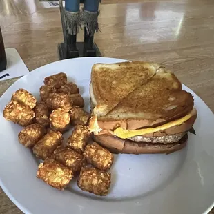Chewbacca burger &amp; tots