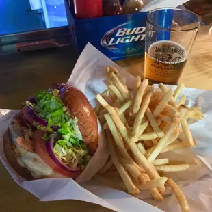 Chicken sandwich and cream ale. Yum.