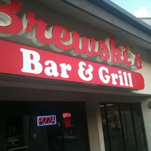 the front of a bar and grill