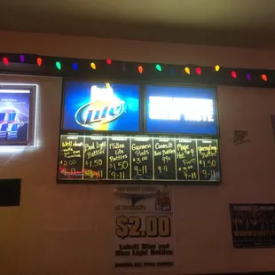 a neon sign in a bar