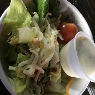 Salad with the $10 Thursday steak.