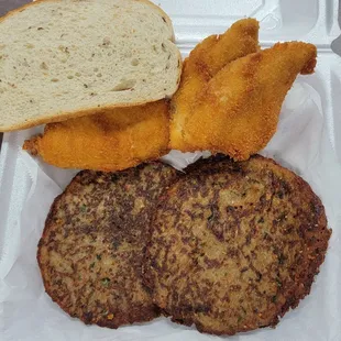 Bluegill and potato pancakes