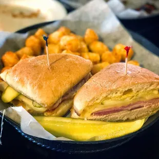 Cuban sandwich with nice and crispy tots. I'd say skip this Cuban, as they have better offerings.
