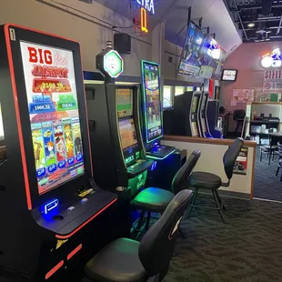 a row of slot machines