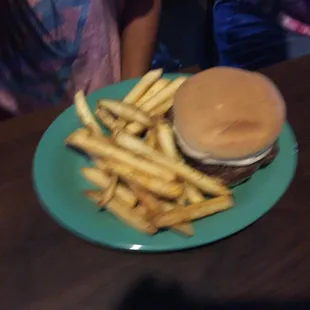 kids burger and fries