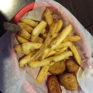 kids chicken nuggets and fries