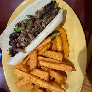 Phily steak &amp; Sweet Potato Fries