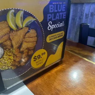 Try the blue plate special