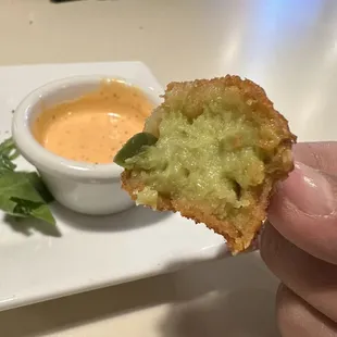 Inside the Guac bites.