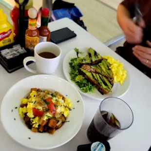 Sodo skillet and avocado toast with added eggs