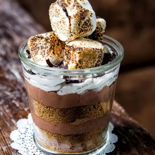 a dessert in a glass