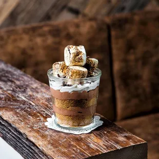 a dessert in a glass