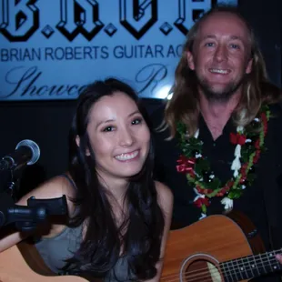 Brian with one of his students after their performance.