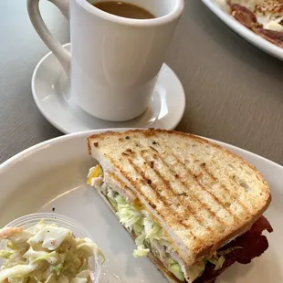 Turkey avocado panini (half eaten!)