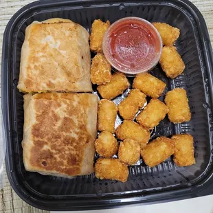 Breakfast Burrito w/ Tater Tots