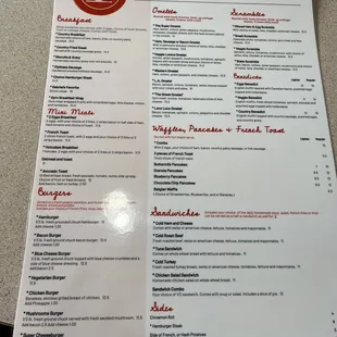 Their menu as of March 3rd, 2022