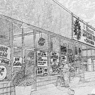 Front outside Mr. Brianna decorating the windows.