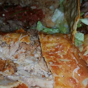 Lots of chicken in my chicken enchalada