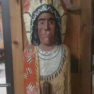 Wooden Indian with cigars