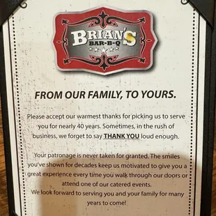 Brian's message