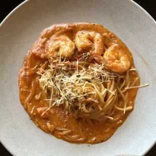 Shrimp rose pasta
