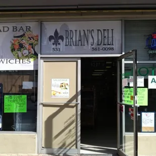 the entrance to the restaurant