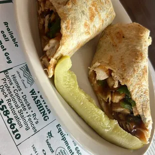 Grilled chicken fajita wrap.