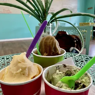 Bottom Left : Miami Bake Sale Bottom Right : Mint-Chocolate Chip Top Middle : Root Beer