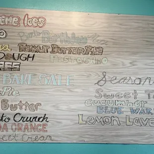 &apos;Cream Ice&apos; menu