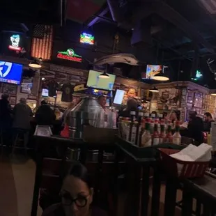the inside of the bar