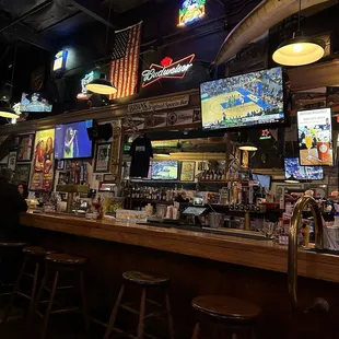 the bar and the televisions